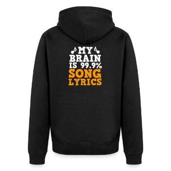 My brain is chanson paroles pour chanteurs - Veste à capuche bio Premium Unisexe - noir - Dos - Nico (187cm)