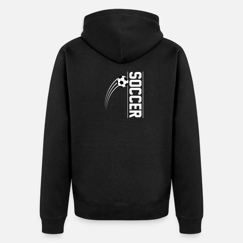 Soccer - Unisex Premium Bio Zip Hoodie - Schwarz