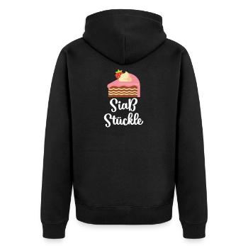 Schwaben Schwäbisch Stuttgart Schwabe Geschenk - Unisex Premium Bio Zip Hoodie - Schwarz - Hinten - Nico (187cm)