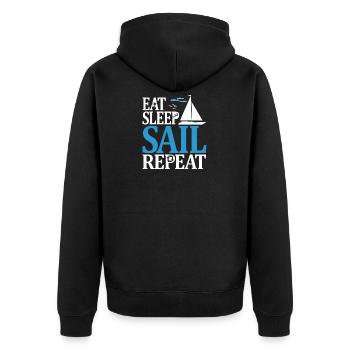 Sailing - Eat Sleep Sail Repeat Design for sailors - Unisex Premium Organic Zip Hoodie - black - Back - Nico (187cm)