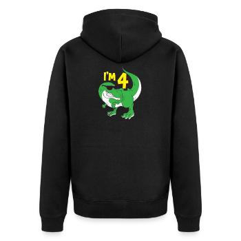 4 ans Dino anniversaire enfant garçon cadeau - Veste à capuche bio Premium Unisexe - noir - Dos - Nico (187cm)