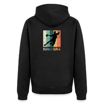 handball - Veste à capuche bio Premium Unisexe - noir - Dos - Nico (187cm)