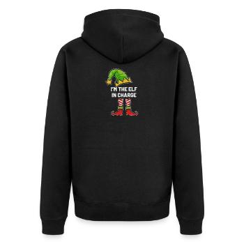 Weihnachten im Einsatz Elf - Unisex Premium Bio Zip Hoodie - Schwarz - Hinten - Nico (187cm)