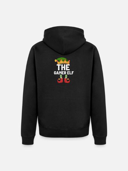 Christmas Gamer Elf - Unisex Premium Organic Zip Hoodie - black