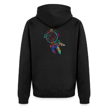 Dream.Life.Love I Dreamcatcher Love life - Veste à capuche bio Premium Unisexe - noir - Dos - Nico (187cm)