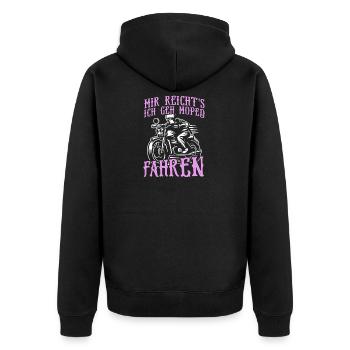 Mir reichts ich geh Moped fahren T-Shirt Design - Unisex Premium Bio Zip Hoodie - Schwarz - Hinten - Nico (187cm)