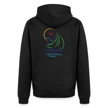 Sailboat Ship Sport Boat Sailing Sailing Boat - Unisex Premium Organic Zip Hoodie - black - Back - Nico (187cm)