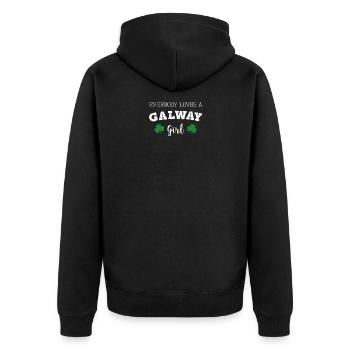 Top Fun Galway Girl Paddys Day Gift Design - Unisex Premium Organic Zip Hoodie - black - Back - Nico (187cm)