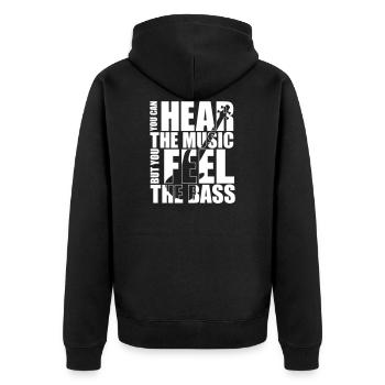 Bass Player gift YOU CAN HEAR THE MUSIC BUT YOU - Unisex Premium Organic Zip Hoodie - black - Back - Nico (187cm)