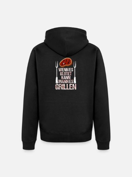 Grillen BBQ - Unisex Premium Bio Zip Hoodie - Schwarz