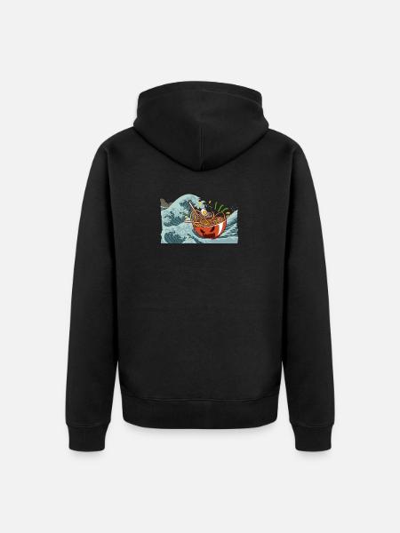 Ramen wave Kanagawa - Unisex Premium Organic Zip Hoodie - black