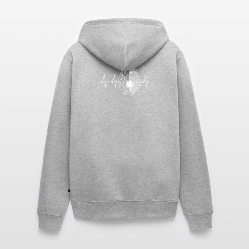 Programming Lover Programmer Heartbeat design Unisex Premium Organic Zip Hoodie