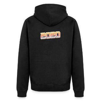 2020 Future Retro - Unisex Premium Organic Zip Hoodie - black - Back - Nico (187cm)