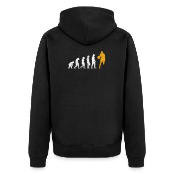 Basketball evolution - Unisex Premium Organic Zip Hoodie - black - Back - Nico (187cm)