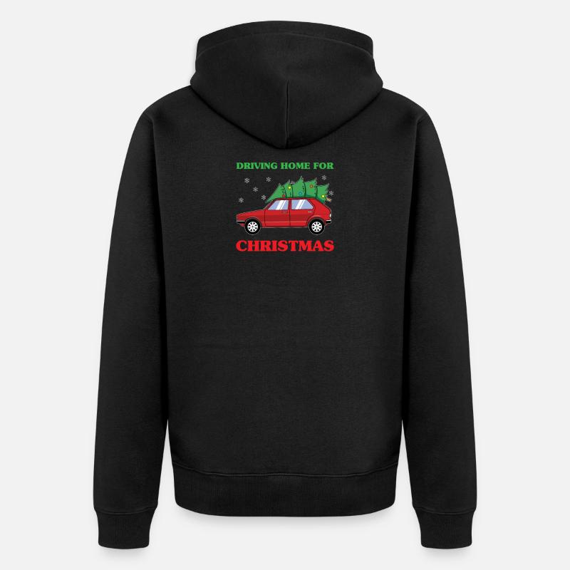 Noël Auto Driving Home - Veste à capuche bio Premium Unisexe - noir