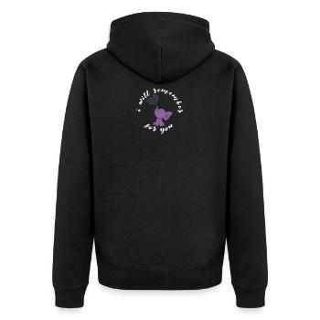 Alzheimer mois I Endalz violet boucle éléphant - Veste à capuche bio Premium Unisexe - noir - Dos - Nico (187cm)