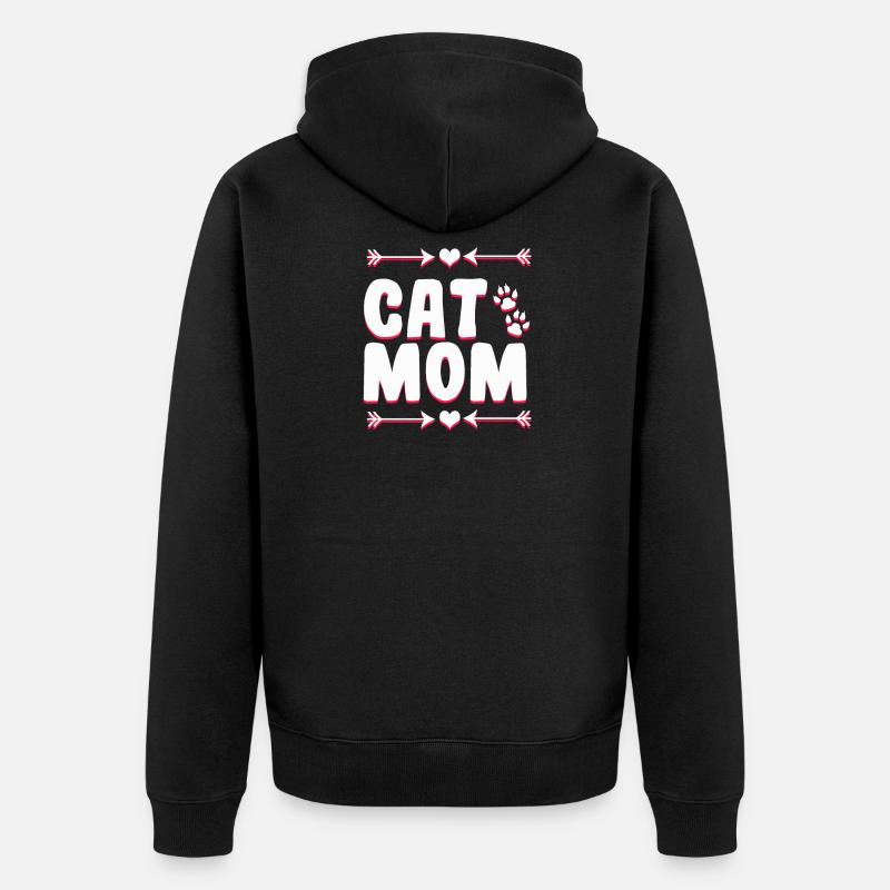 Katzen Mutter - Unisex Premium Bio Zip Hoodie - Schwarz