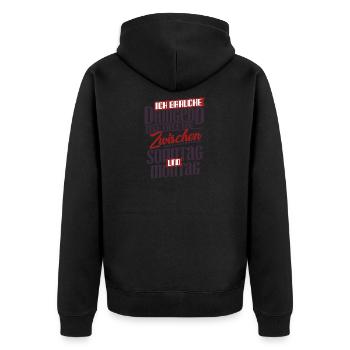Ich brauche dringend noch einen tag Zwischen Sonnt - Unisex Premium Bio Zip Hoodie - Schwarz - Hinten - Nico (187cm)