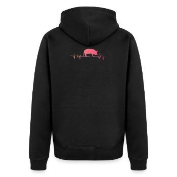 Cadeau pour les amoureux des porcs Cochon mignon - Veste à capuche bio Premium Unisexe - noir - Dos - Nico (187cm)