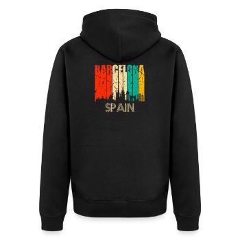 Barcelone - Veste à capuche bio Premium Unisexe - noir - Dos - Nico (187cm)