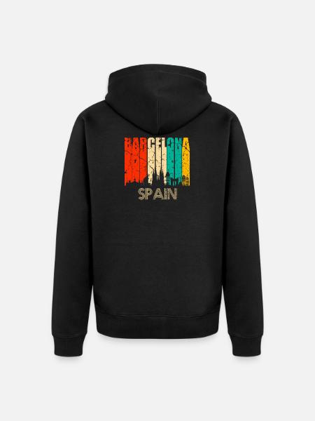 Barcelone - Veste à capuche bio Premium Unisexe - noir