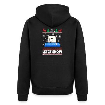 Laisse la neige pull de Noël laid de chat - Veste à capuche bio Premium Unisexe - noir - Dos - Nico (187cm)