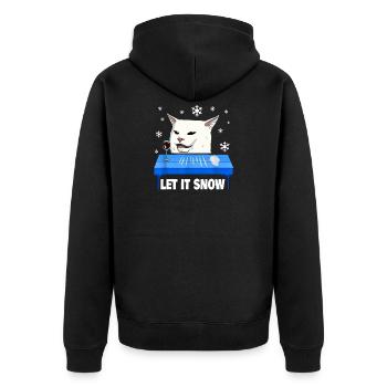Laisse la neige pull de Noël laid de chat - Veste à capuche bio Premium Unisexe - noir - Dos - Nico (187cm)