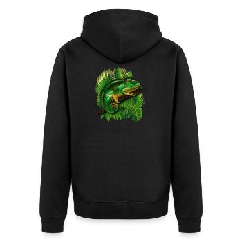Cadeau tropical de lézard cool animal caméléon jungle - Veste à capuche bio Premium Unisexe - noir - Dos - Nico (187cm)