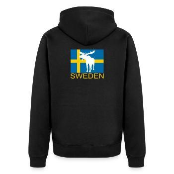 Suède Suède pays idée cadeau orignal - Veste à capuche bio Premium Unisexe - noir - Dos - Nico (187cm)