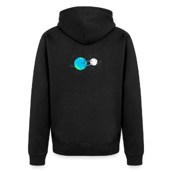 Cadeau planète terre et lune - Veste à capuche bio Premium Unisexe - noir - Dos - Nico (187cm)