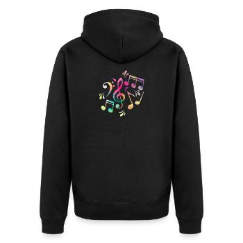 Sheet music - Unisex Premium Organic Zip Hoodie - black - Back - Nico (187cm)