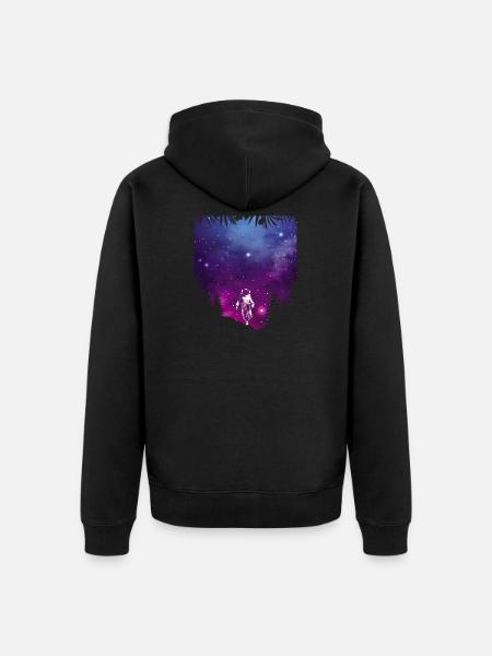 Universe Galaxy Astronaut - Unisex Premium Organic Zip Hoodie - black