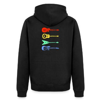 Retro guitars - Unisex Premium Organic Zip Hoodie - black - Back - Nico (187cm)