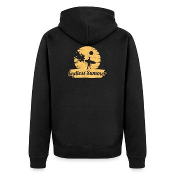 Endless buzzer - Unisex Premium Organic Zip Hoodie - black - Back - Nico (187cm)