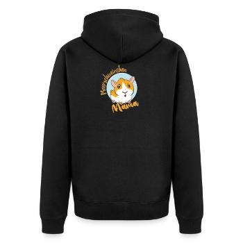 Meerschweinchen Mama - Unisex Premium Bio Zip Hoodie - Schwarz - Hinten - Nico (187cm)