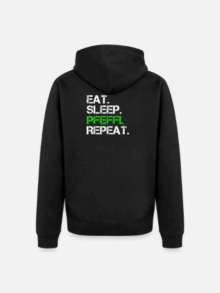 Eat Sleep Pfeffi Repeat - Unisex Premium Organic Zip Hoodie - black