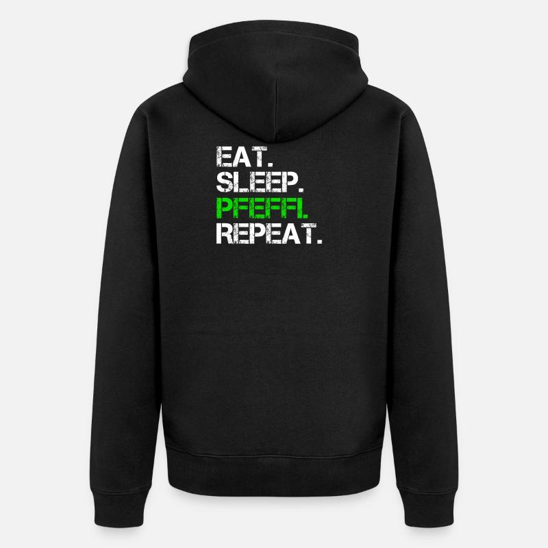 Eat Sleep Pfeffi Repeat - Veste à capuche bio Premium Unisexe - noir