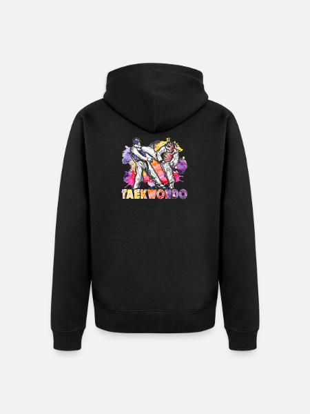 Taekwondo Taekwondo Bunt - Unisex Premium Bio Zip Hoodie - Schwarz