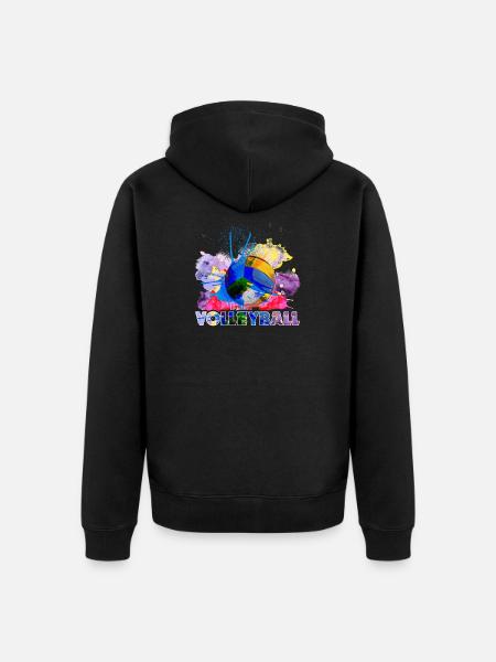 Netter Volleyball bunt - Unisex Premium Bio Zip Hoodie - Schwarz