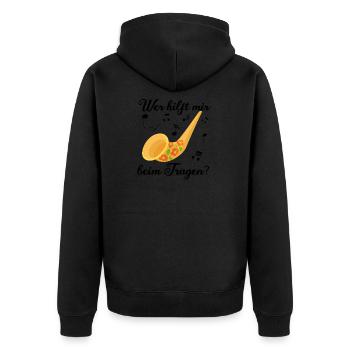 Alpen Horn - Wer Hilft Mir Beim Tragen Musiker - Unisex Premium Bio Zip Hoodie - Schwarz - Hinten - Nico (187cm)