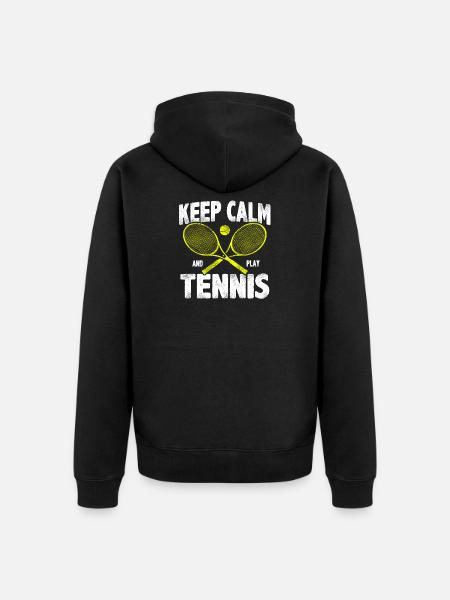 Keep calm Tennis - Unisex Premium Organic Zip Hoodie - black