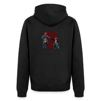 Papa and Son Motocross - Veste à capuche bio Premium Unisexe - noir - Dos - Nico (187cm)