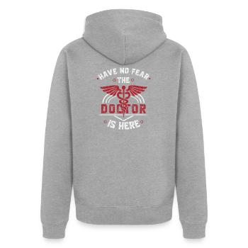 médecin - Veste à capuche bio Premium Unisexe - gris chiné - Dos - Nico (187cm)