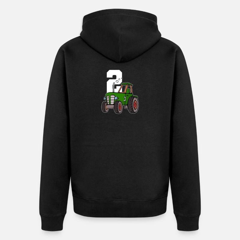 Tracteur 2e anniversaire - Veste à capuche bio Premium Unisexe - noir