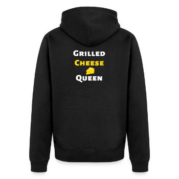 Grilled Cheese Queen - Unisex Premium Organic Zip Hoodie - black - Back - Nico (187cm)