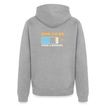 Father-to-be - Unisex Premium Organic Zip Hoodie - heather grey - Back - Nico (187cm)