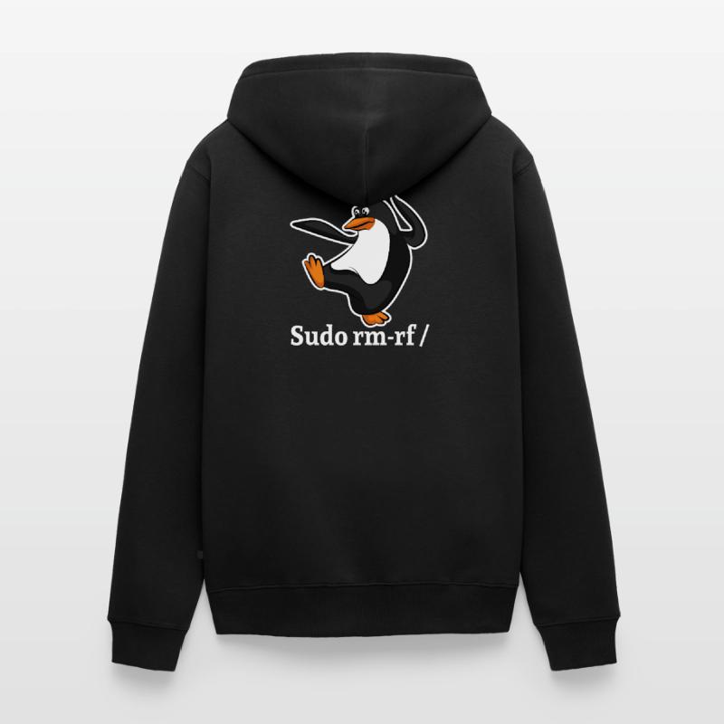 Tux Linux Pingouin Sudo Rm Rf | Computerfreak Hack Veste à capuche bio Premium Unisexe