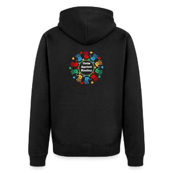 Contre le racisme - Veste à capuche bio Premium Unisexe - noir - Dos - Nico (187cm)