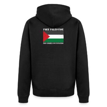 Intifada palestine gratuite - Veste à capuche bio Premium Unisexe - noir - Dos - Nico (187cm)
