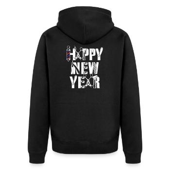 Barber Happy New Year - Veste à capuche bio Premium Unisexe - noir - Dos - Nico (187cm)